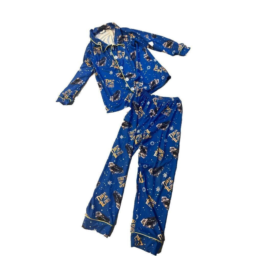 The Polar Express Kids Believe Button-Front Coat Shirt And Pants Pajama Set 3XL